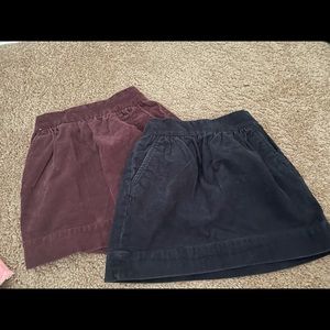 J Crew girls corduroy skirts size 4/5